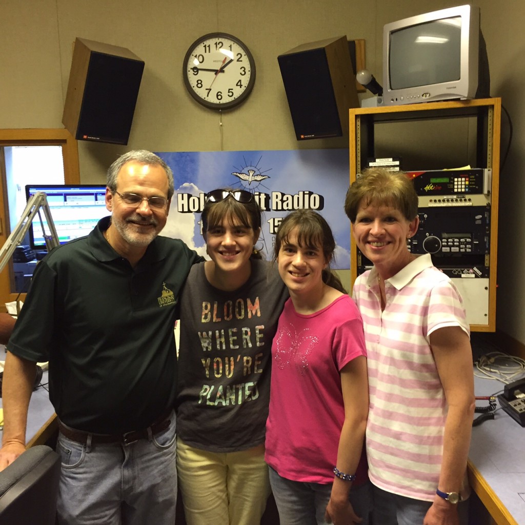 Gary Zimak and family in the studios of Holy Spirit Radio